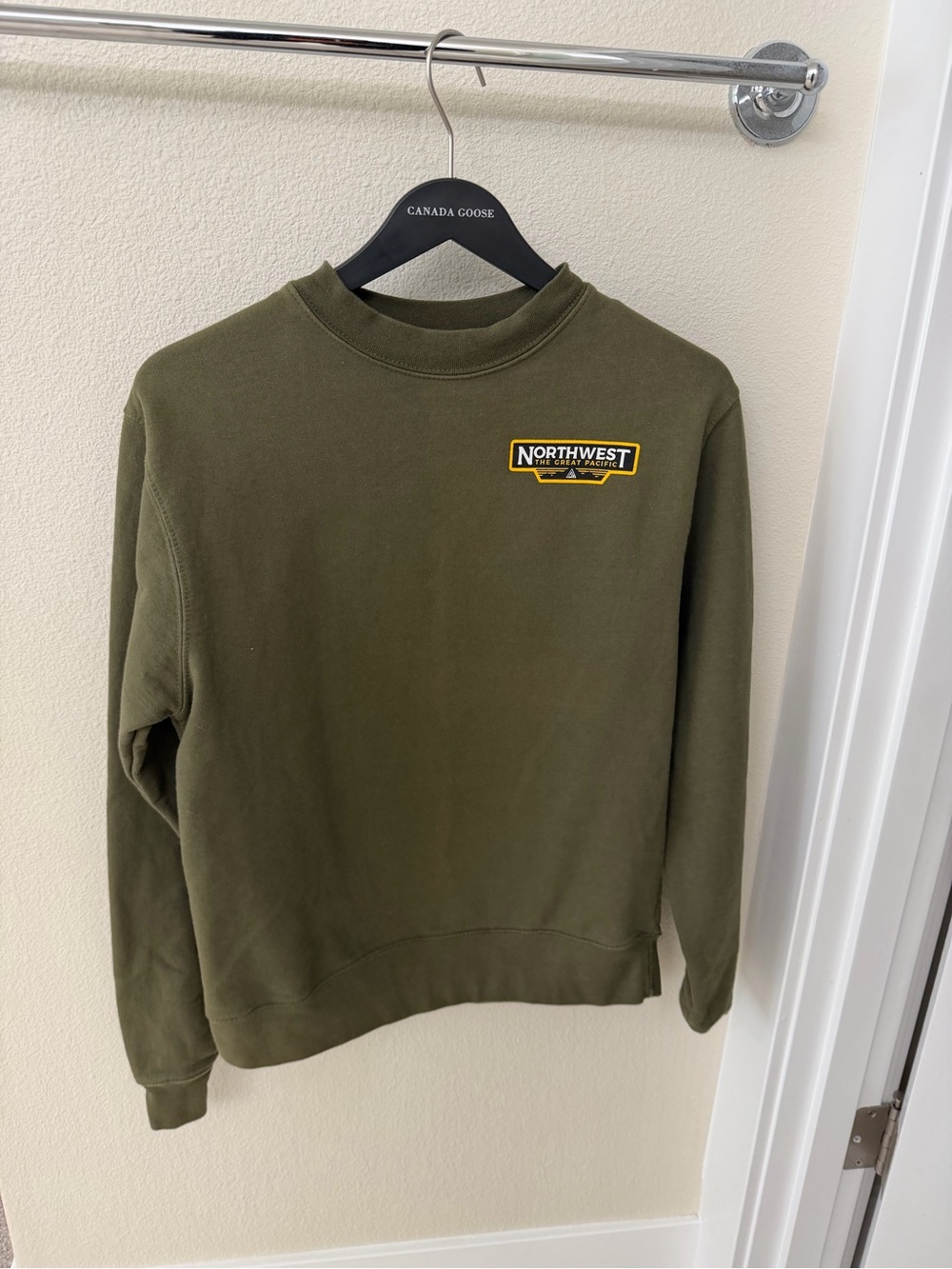 Northwest Olive Crewneck Sweatshirt with Gold Logo